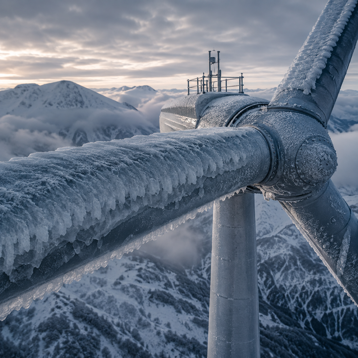 Aerodynamische Auswirkungen von Eis auf die Windturbinenleistung